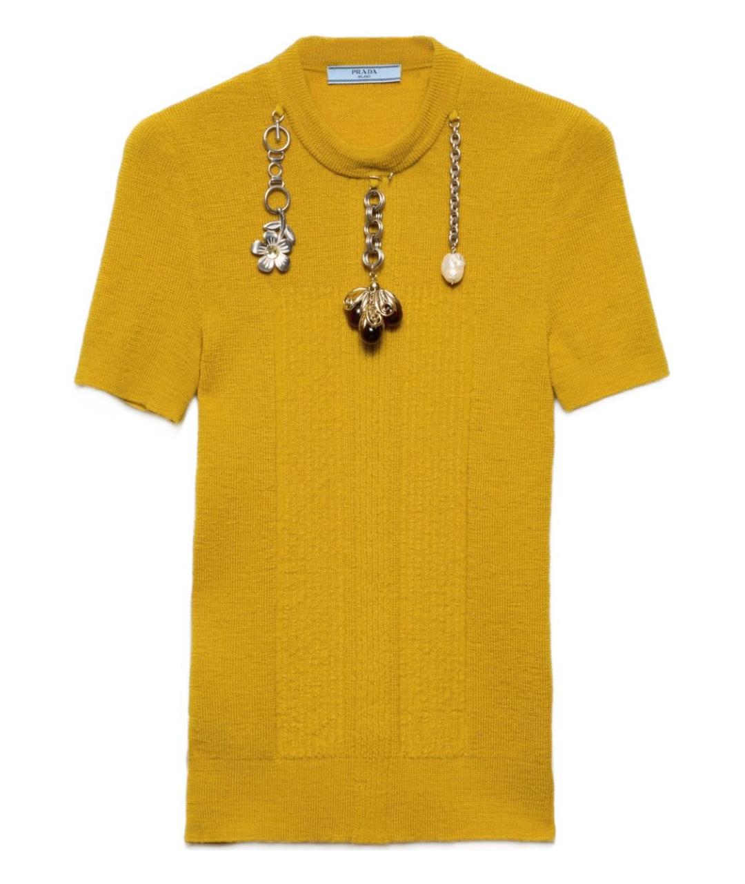 PRADA Желтый шерстяной джемпер / свитер, фото 1