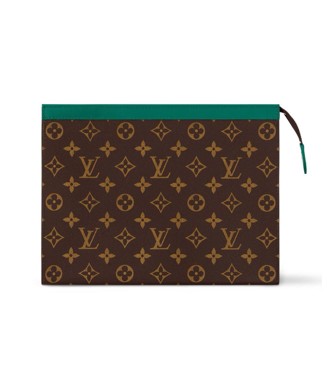 LOUIS VUITTON Коричневая кожаная косметичка, фото 4