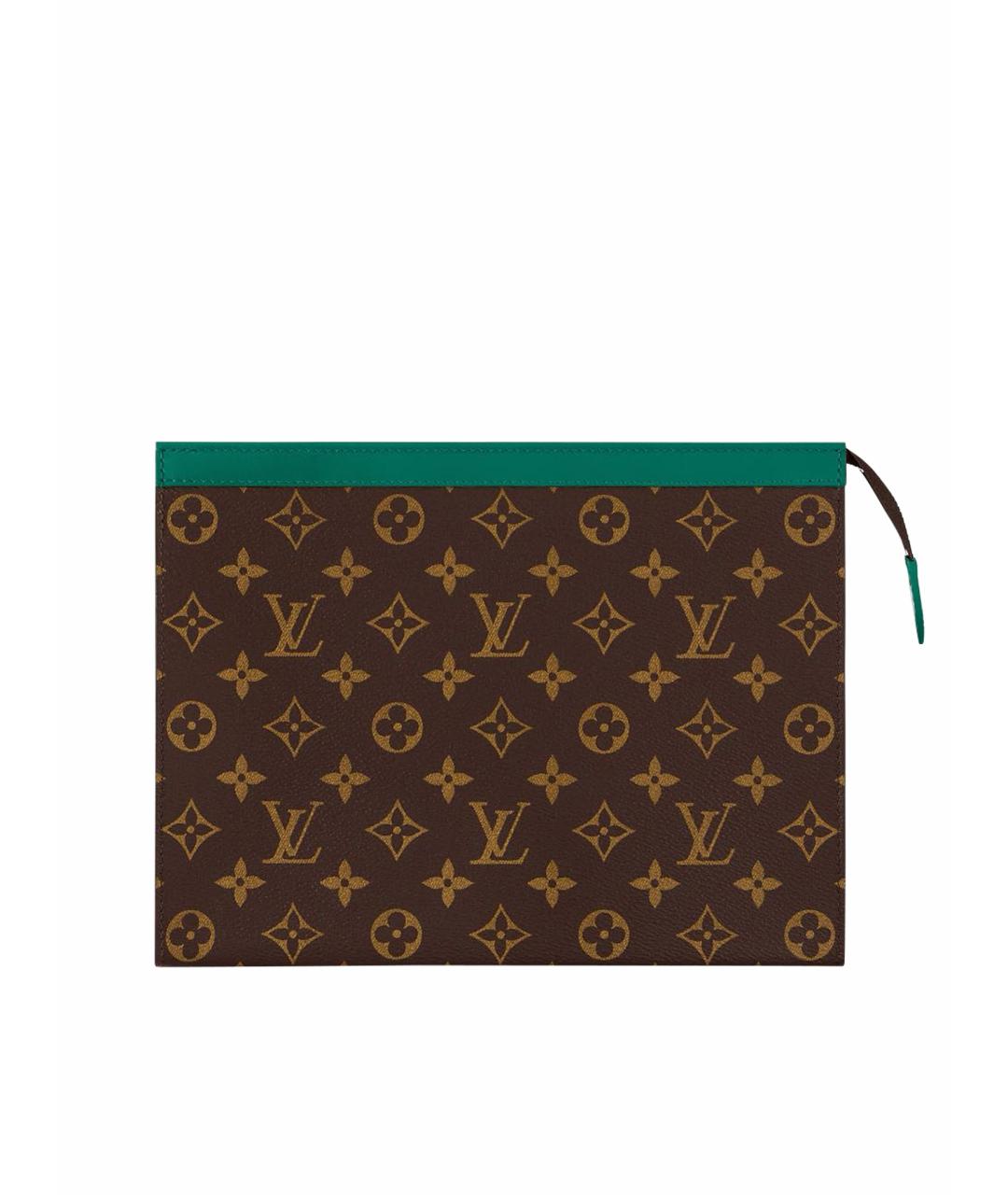 LOUIS VUITTON Коричневая кожаная косметичка, фото 1