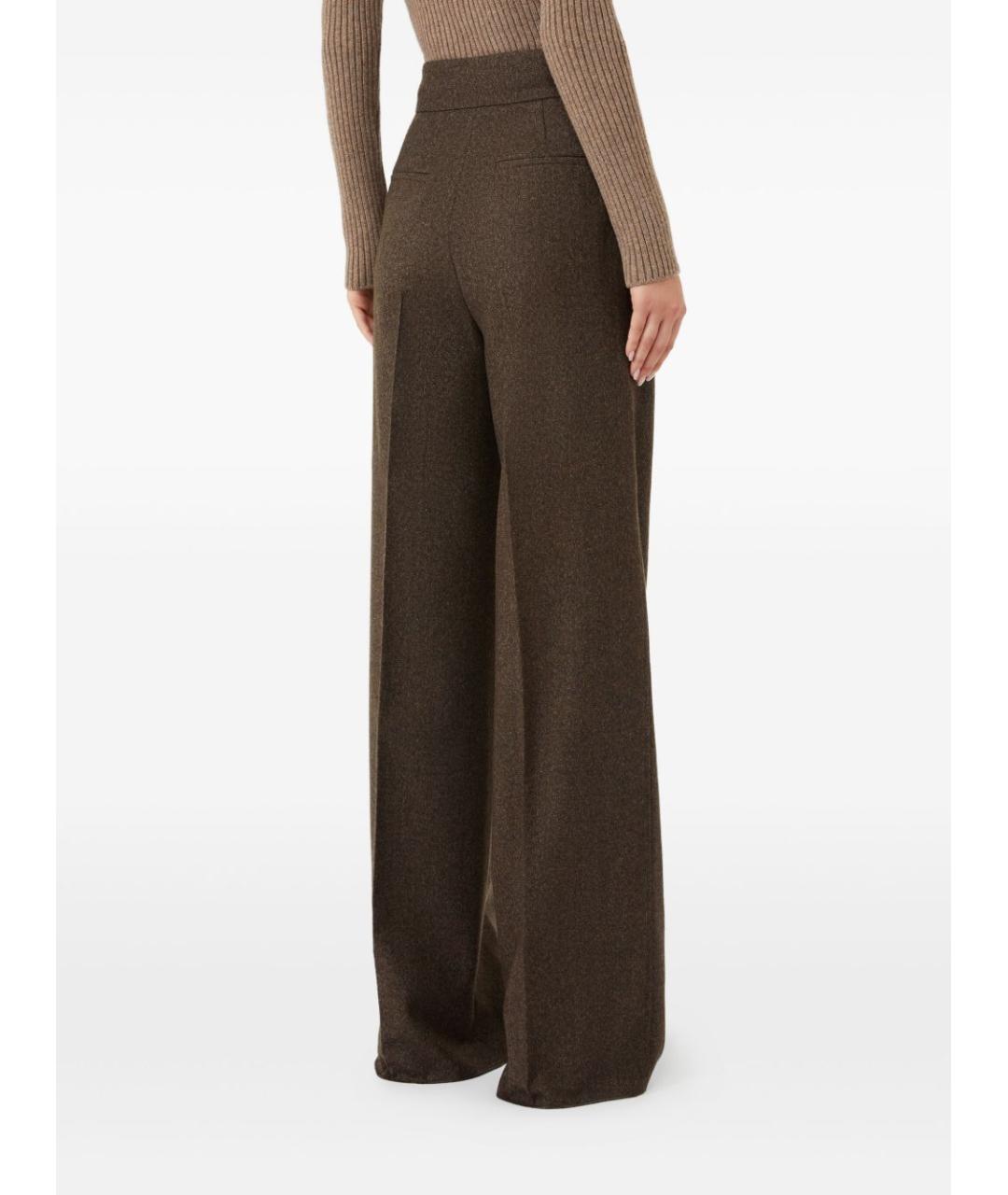 MAX MARA Коричневые прямые брюки, фото 2