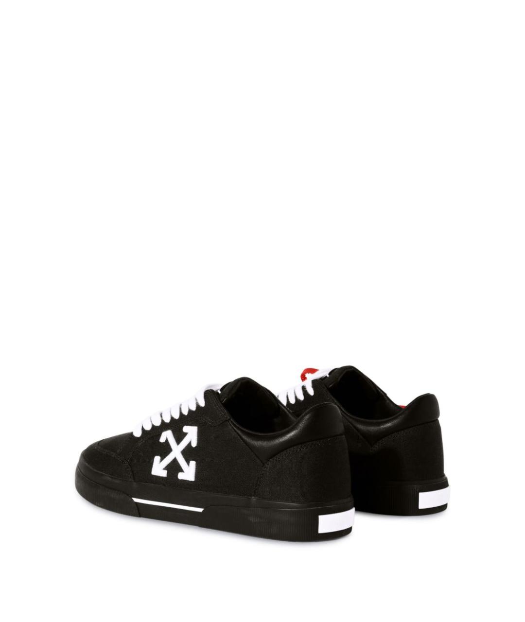 OFF-WHITE Черные кожаные низкие кроссовки / кеды, фото 4