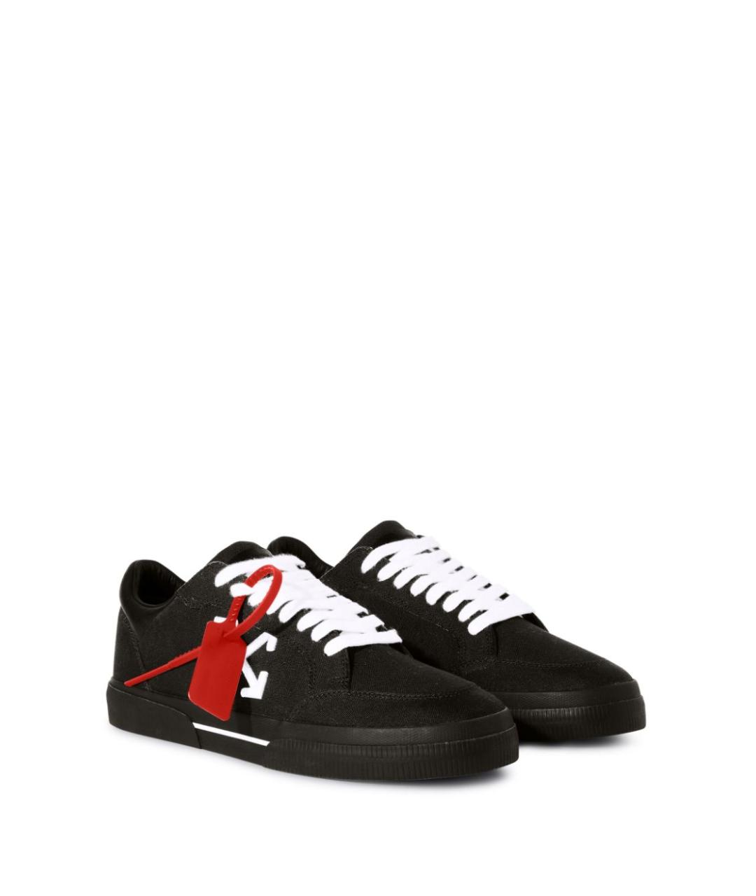 OFF-WHITE Черные кожаные низкие кроссовки / кеды, фото 3