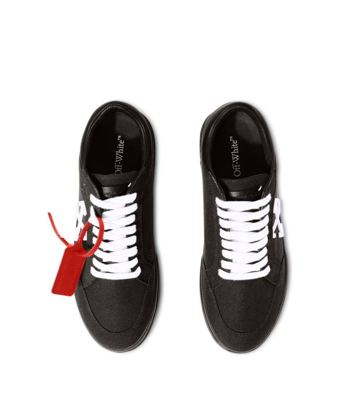 OFF-WHITE Черные кожаные низкие кроссовки / кеды, фото 2