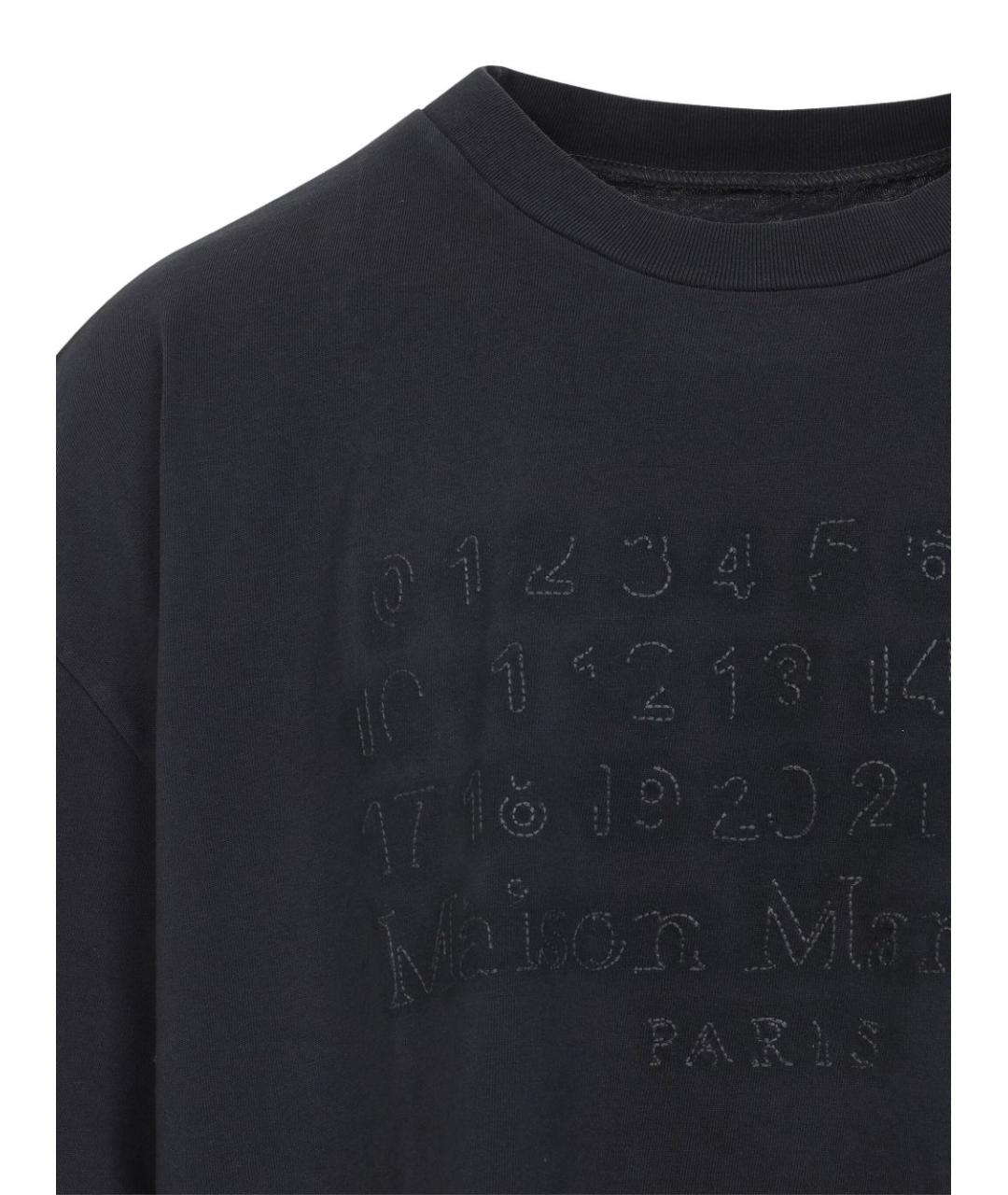 MAISON MARGIELA Антрацитовая хлопковая футболка, фото 2