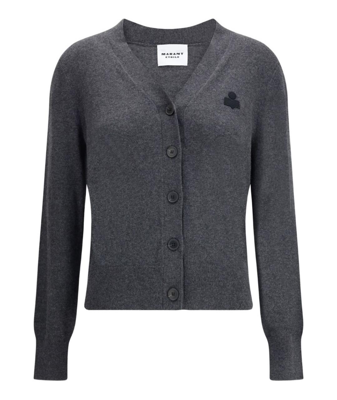 ISABEL MARANT ETOILE Антрацитовый хлопковый кардиган, фото 1