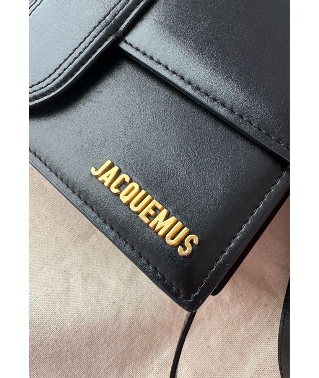 JACQUEMUS Черная кожаная сумка через плечо, фото 7