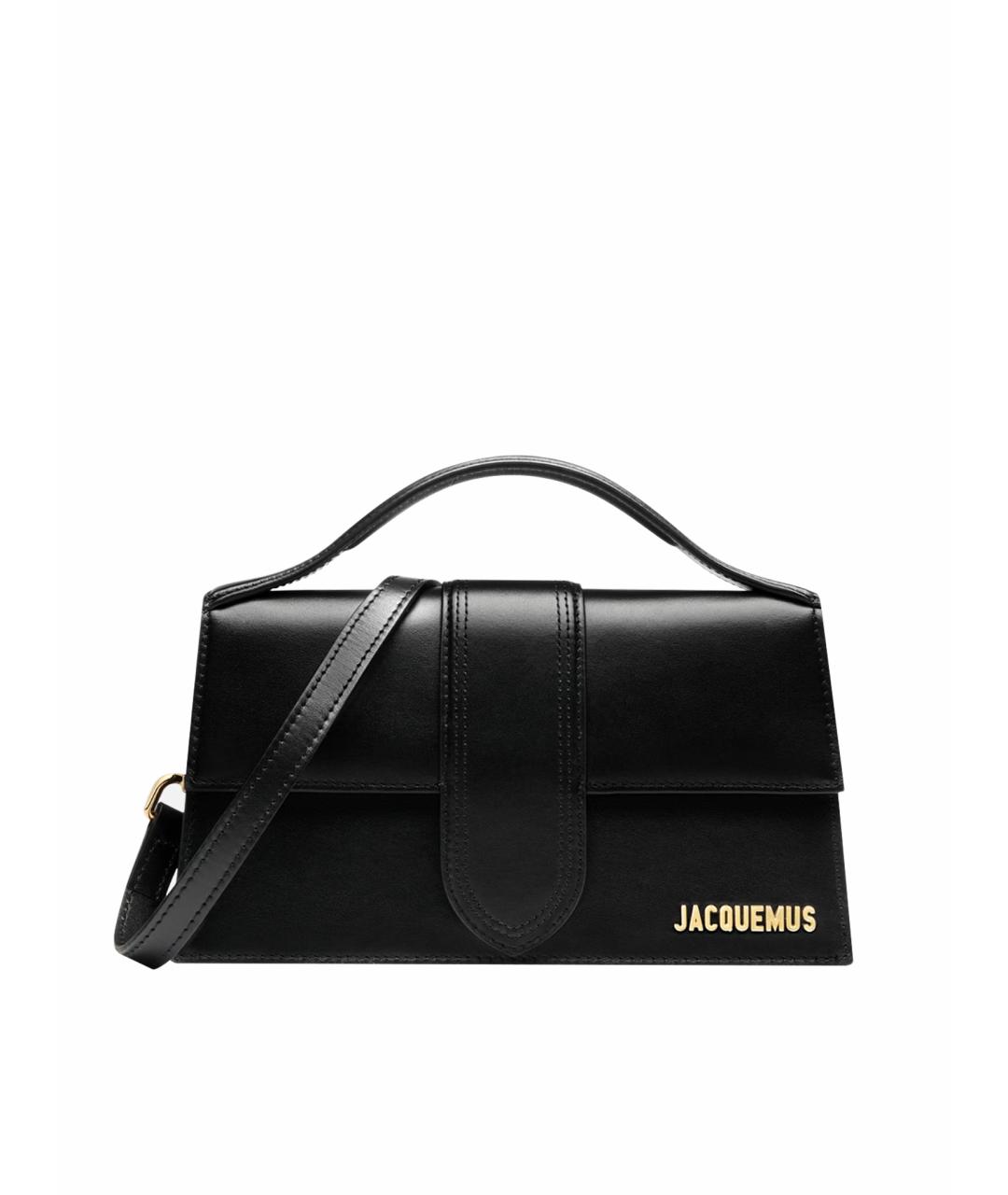 JACQUEMUS Черная кожаная сумка через плечо, фото 1