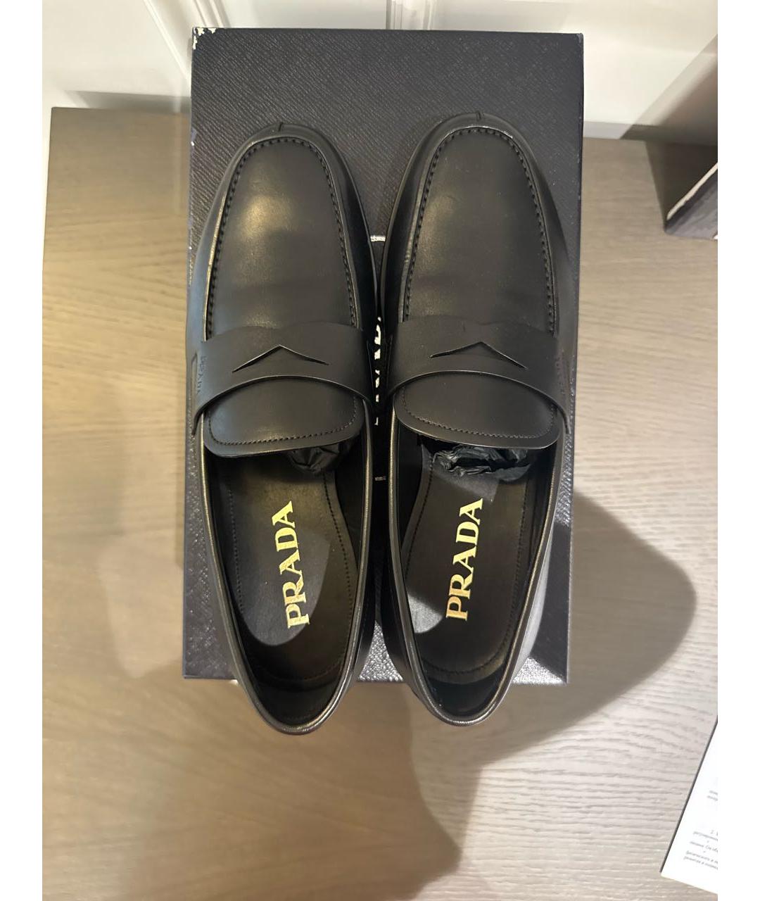 PRADA Черные кожаные лоферы, фото 3