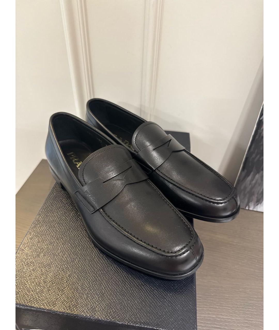 PRADA Черные кожаные лоферы, фото 5