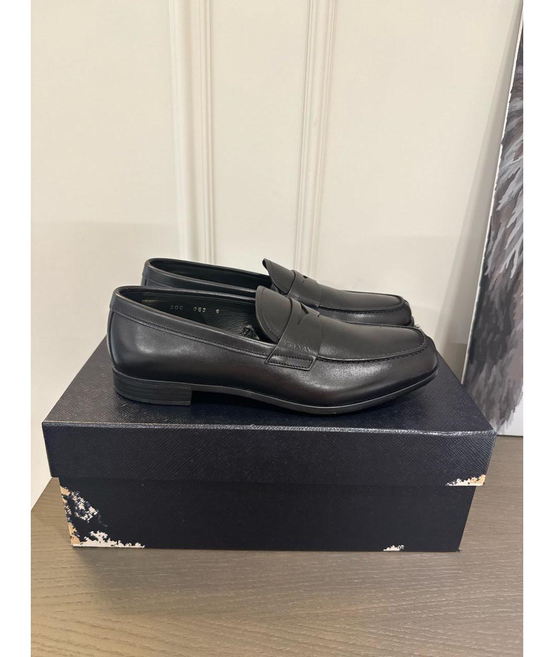 PRADA Черные кожаные лоферы, фото 9