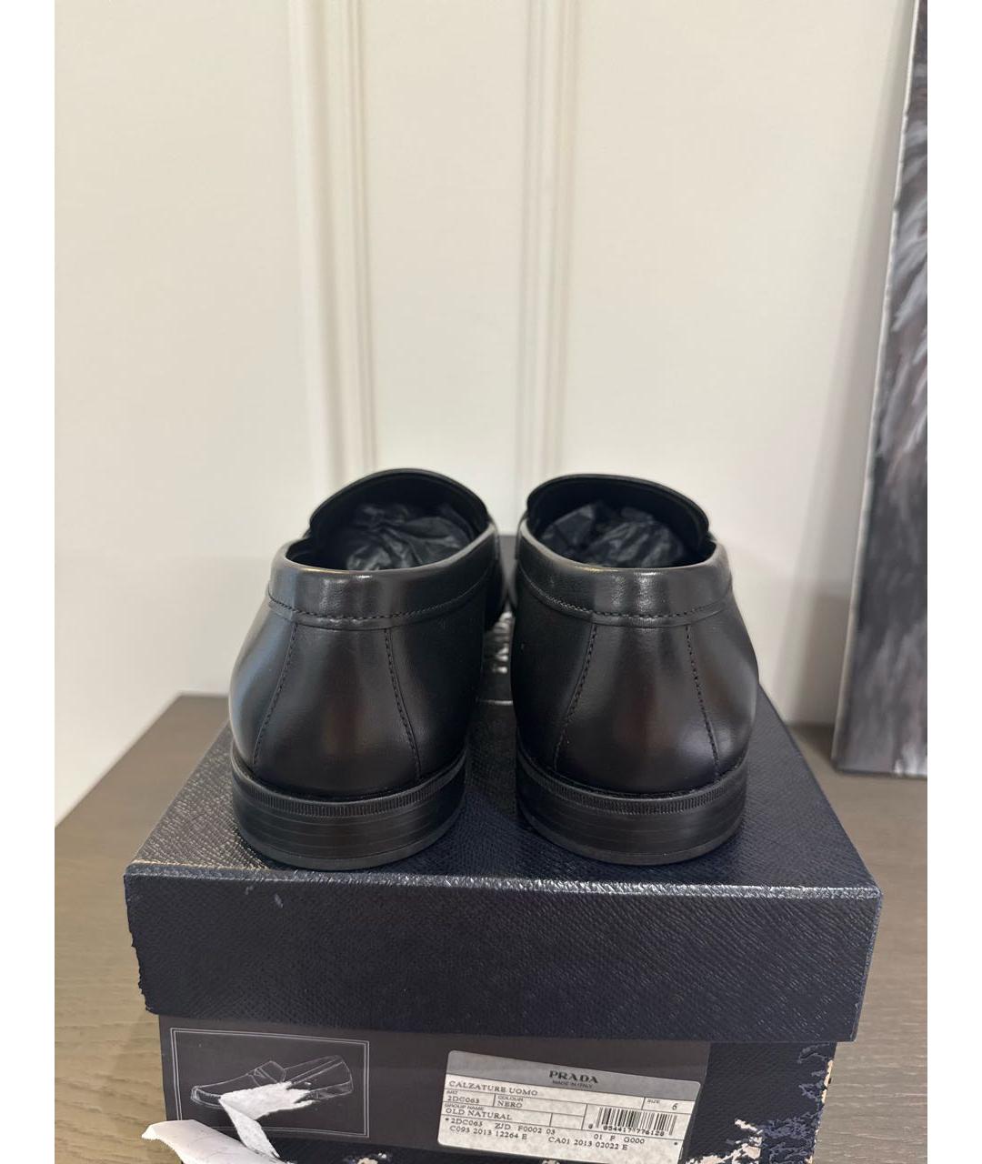 PRADA Черные кожаные лоферы, фото 4