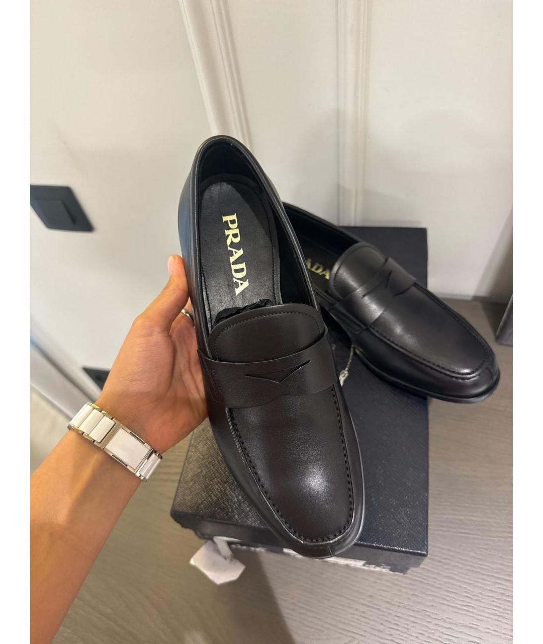 PRADA Черные кожаные лоферы, фото 6