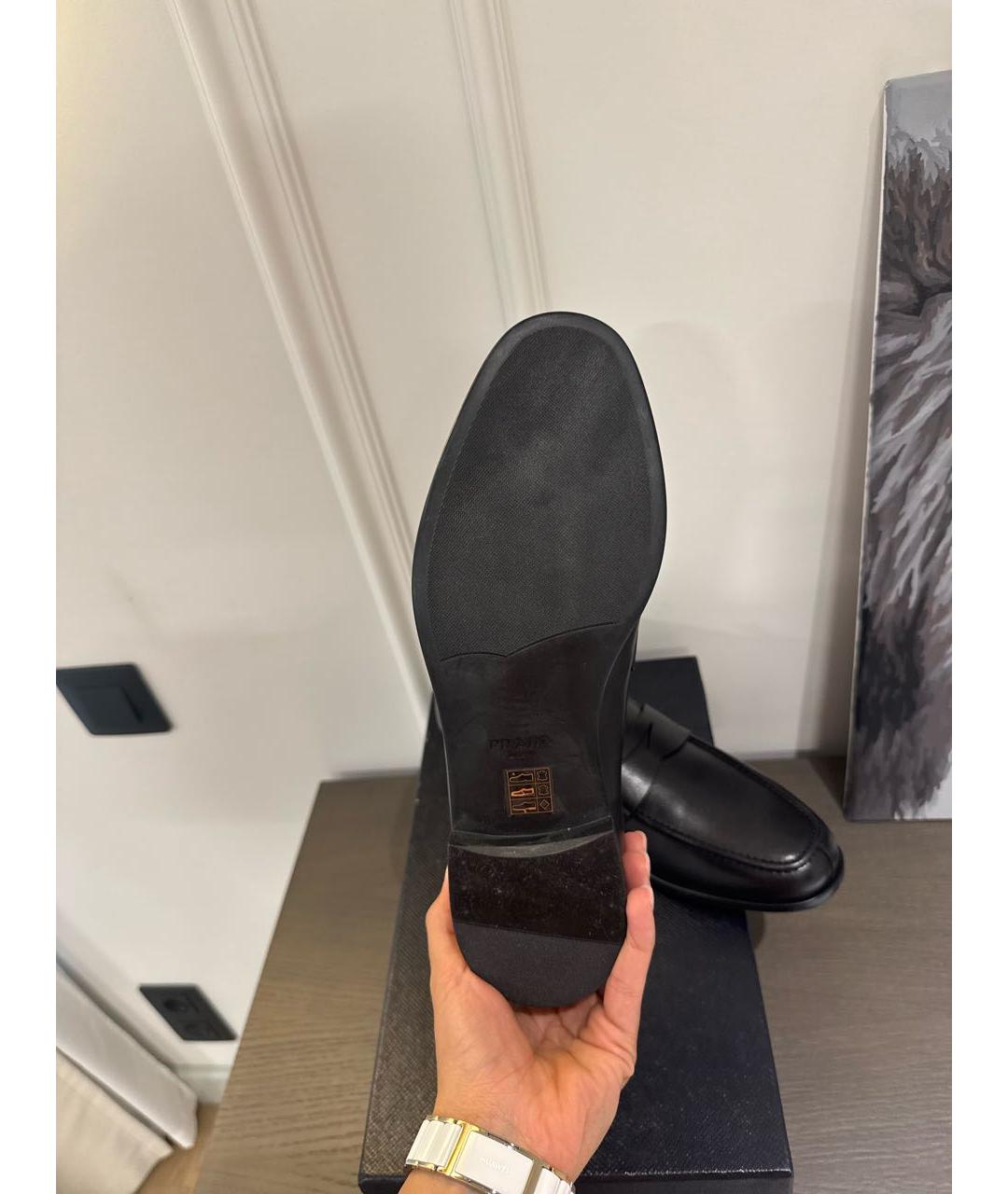 PRADA Черные кожаные лоферы, фото 7