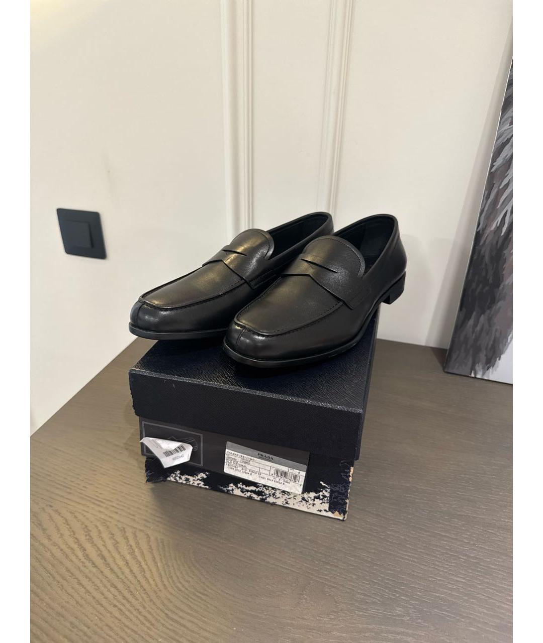 PRADA Черные кожаные лоферы, фото 8