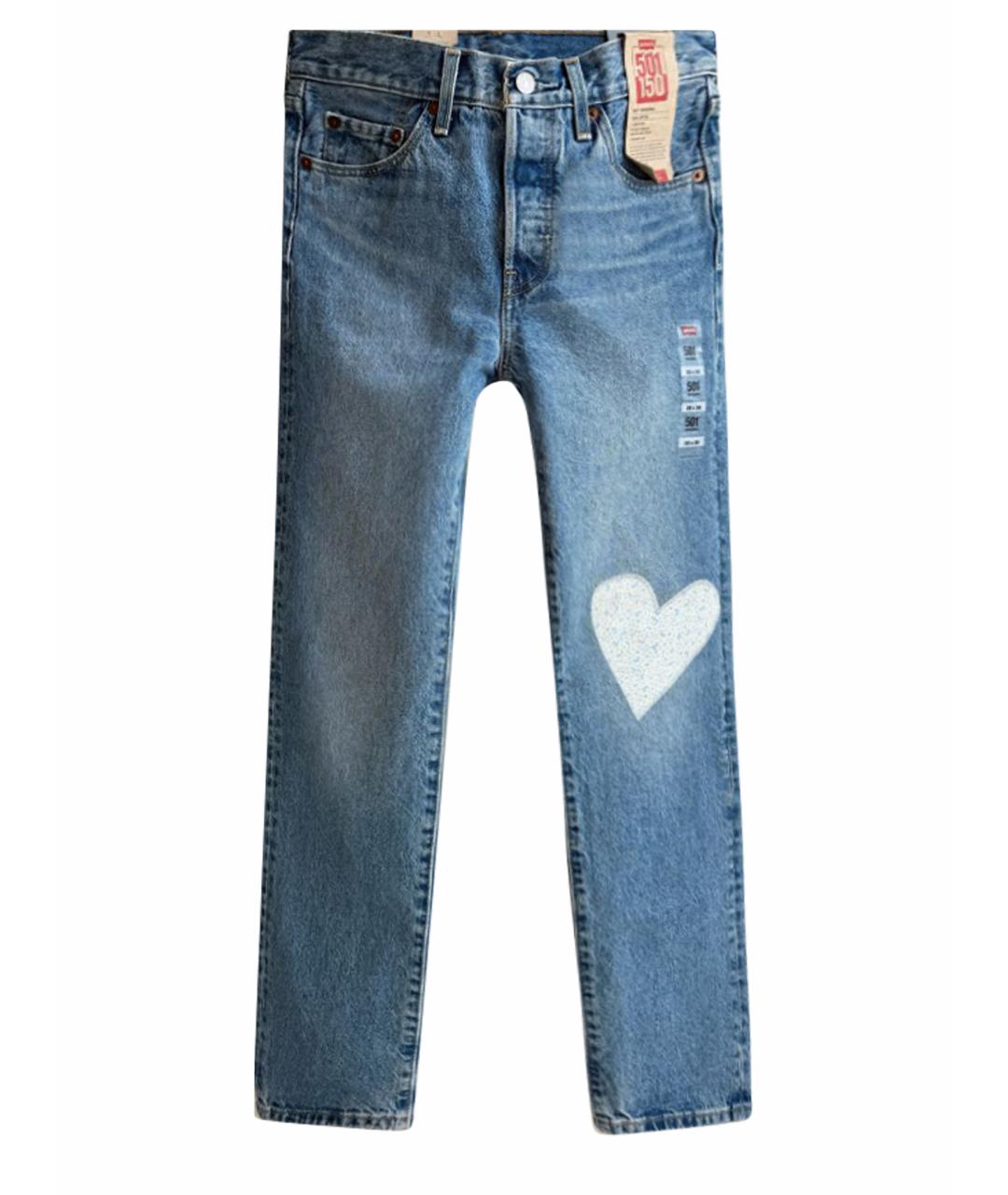 LEVI'S Синие хлопковые прямые джинсы, фото 1