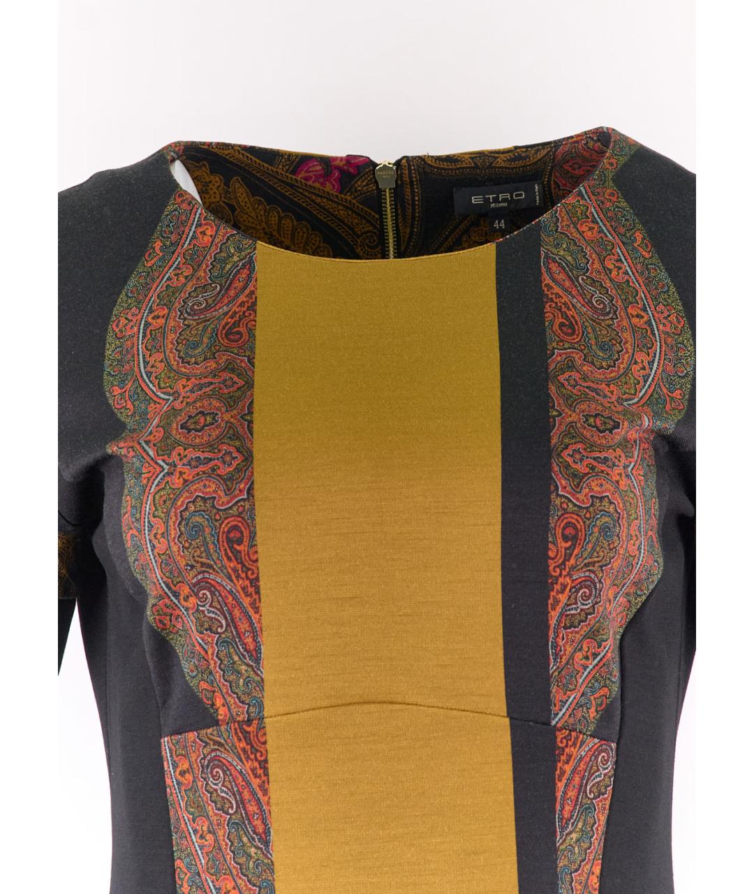 ETRO Черное вискозное повседневное платье, фото 3