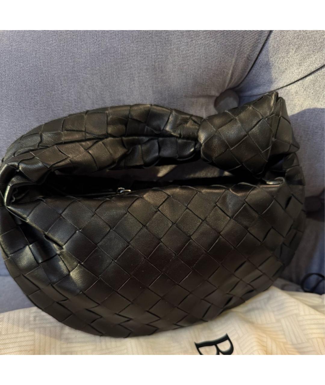 BOTTEGA VENETA Черная кожаная сумка с короткими ручками, фото 4