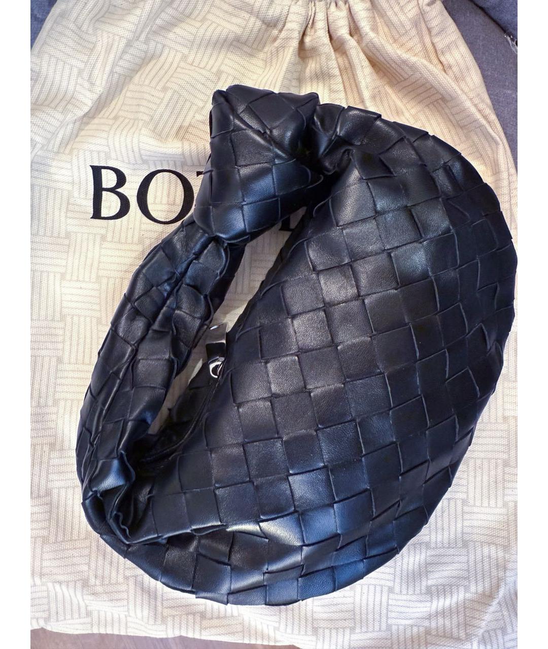 BOTTEGA VENETA Черная кожаная сумка с короткими ручками, фото 3