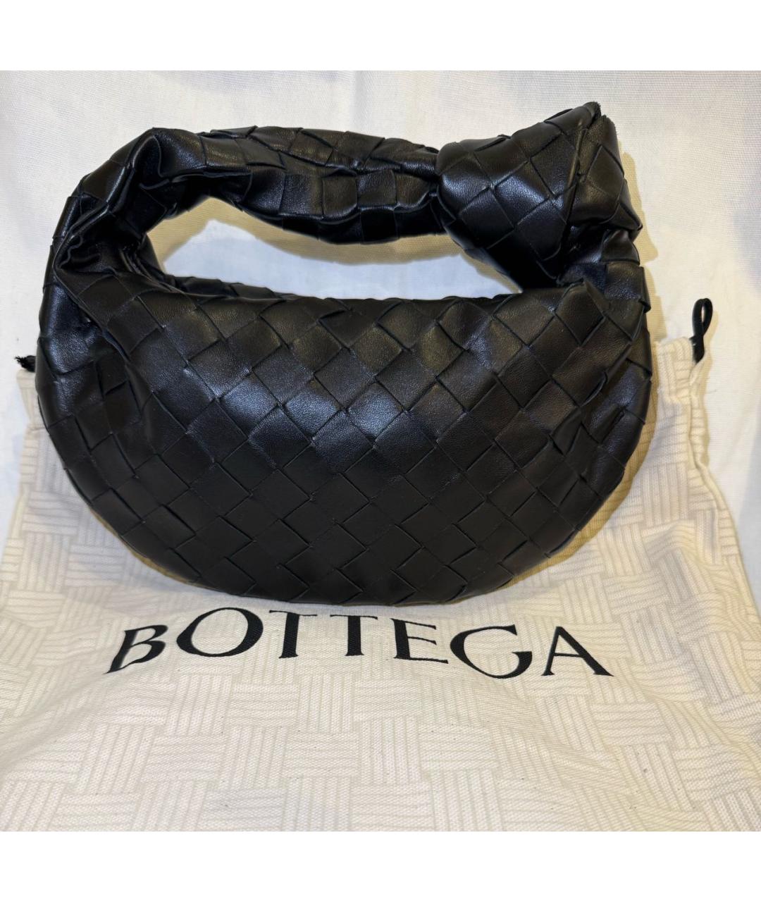 BOTTEGA VENETA Черная кожаная сумка с короткими ручками, фото 5