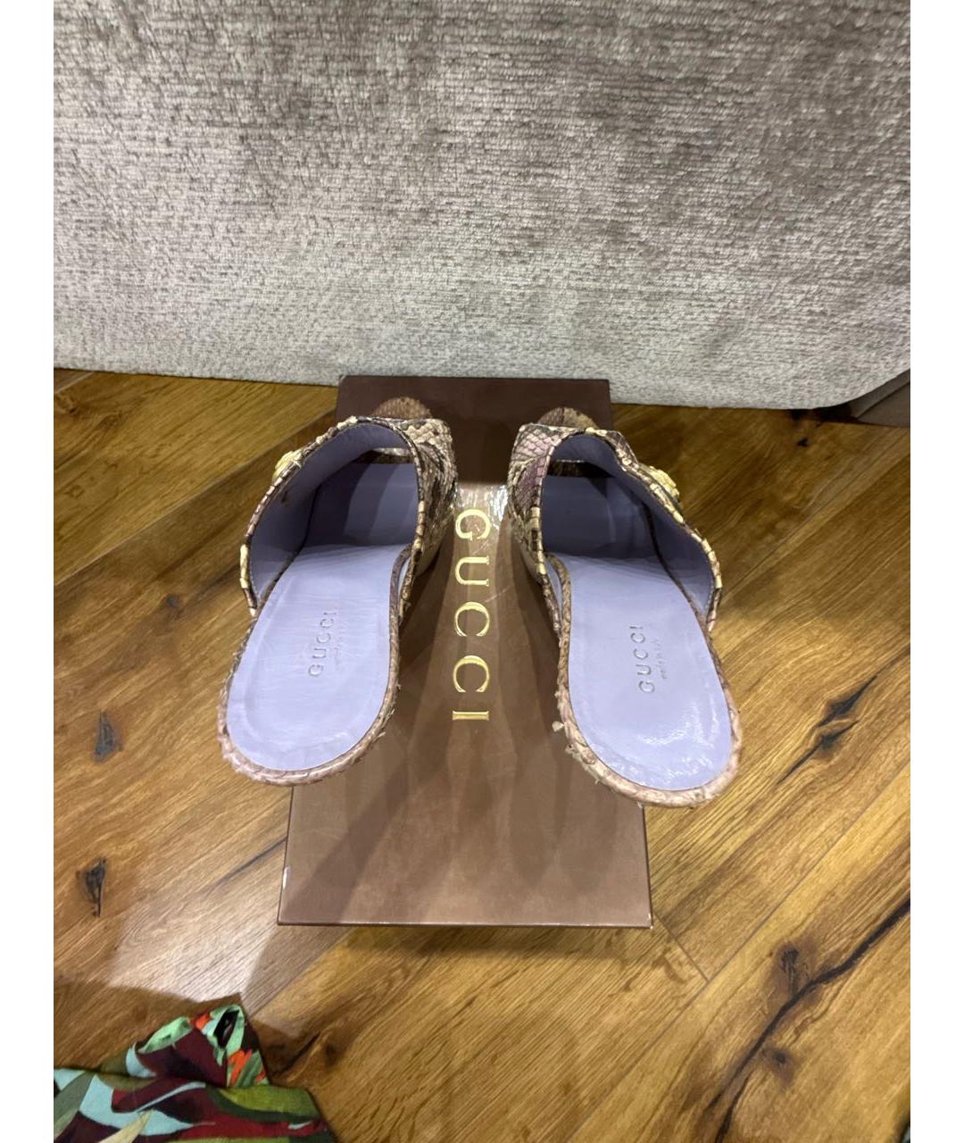 GUCCI Мульти мюли из экзотической кожи, фото 3