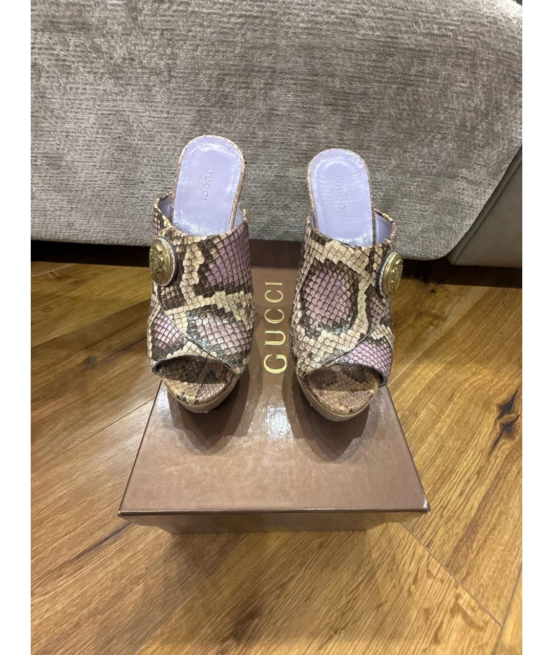 GUCCI Мульти мюли из экзотической кожи, фото 2
