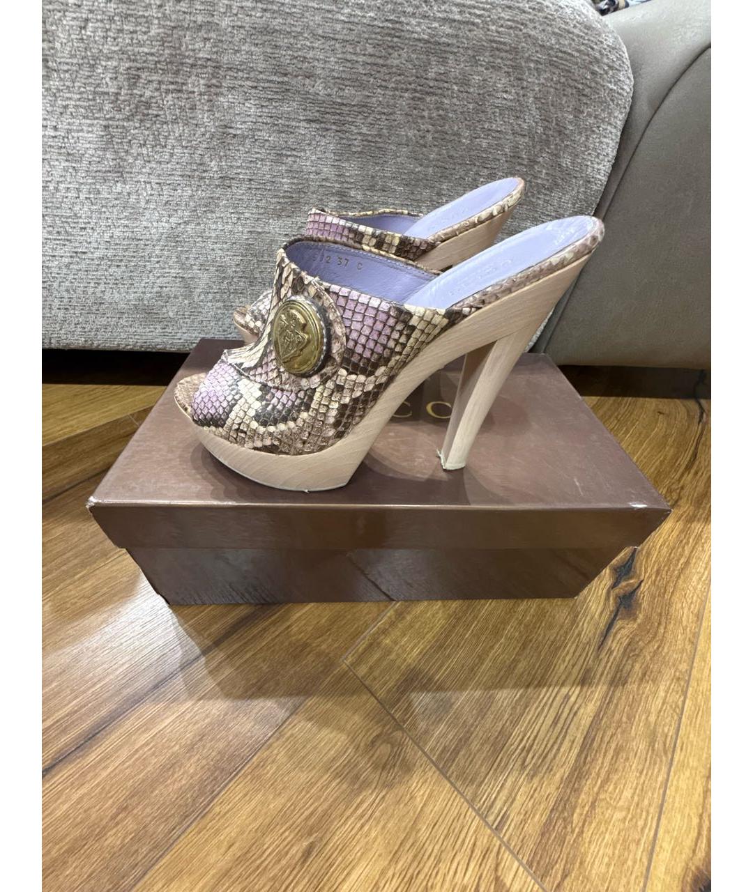 GUCCI Мульти мюли из экзотической кожи, фото 9