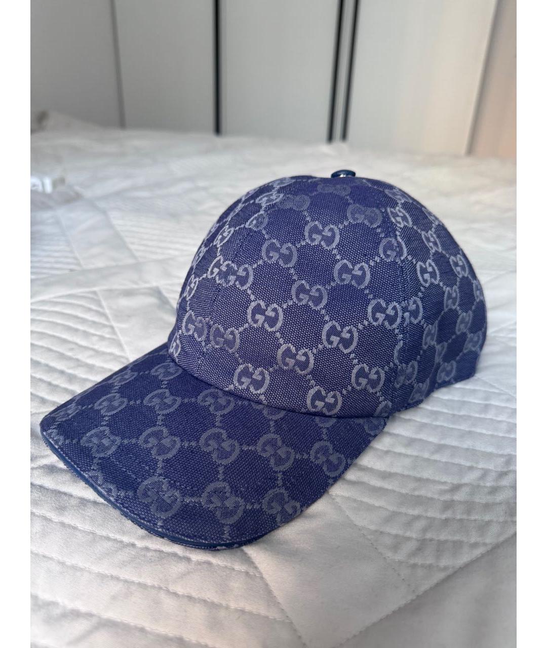 GUCCI Темно-синяя хлопковая кепка, фото 8