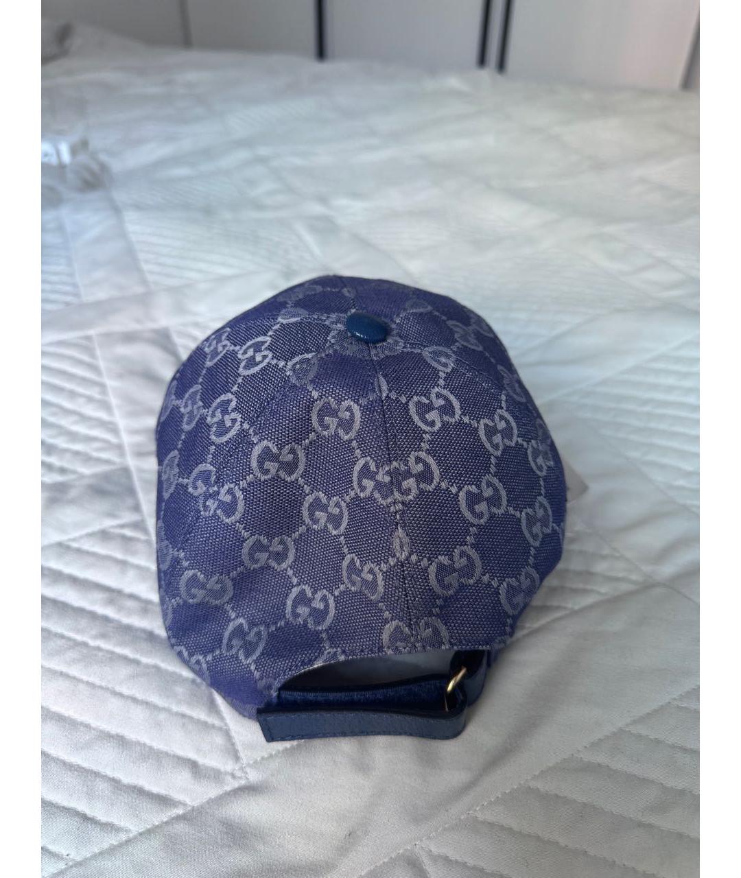 GUCCI Темно-синяя хлопковая кепка, фото 6