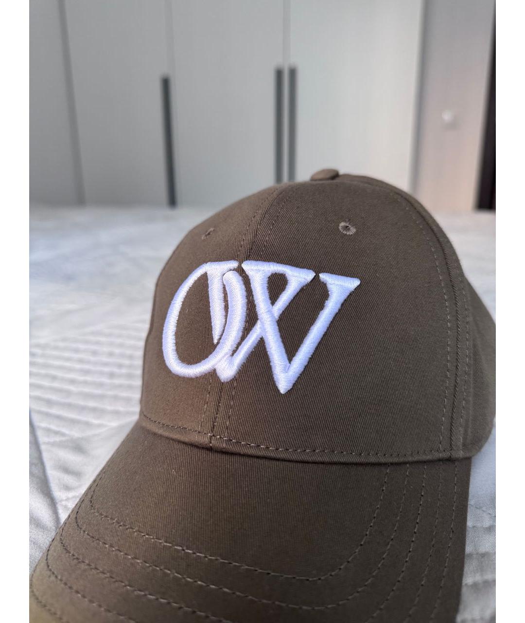 OFF-WHITE Коричневая хлопковая кепка/бейсболка, фото 2