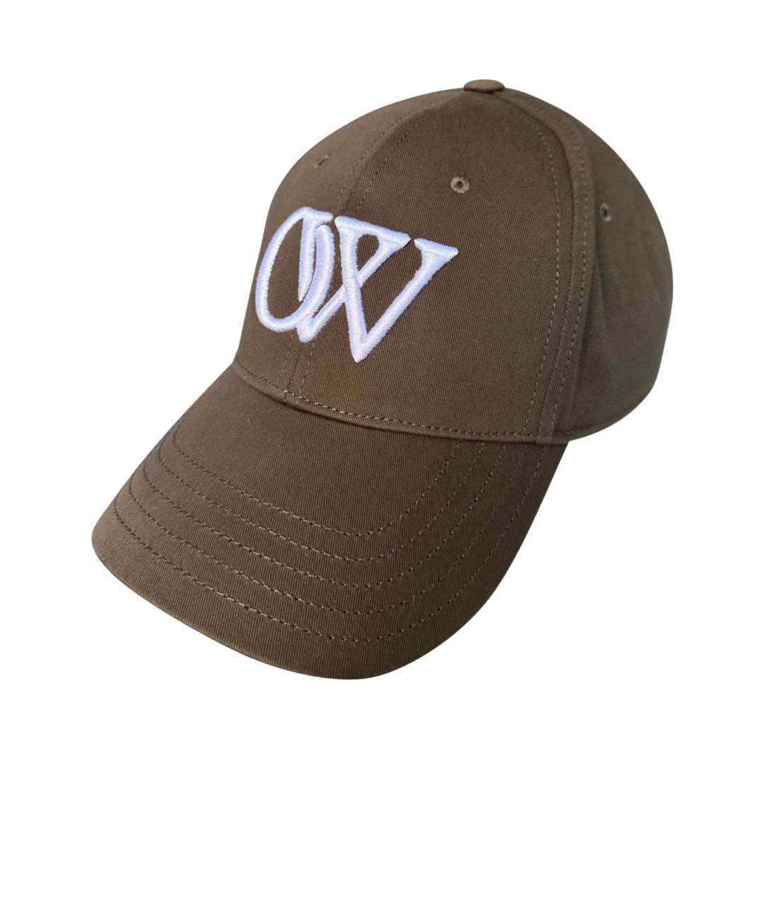 OFF-WHITE Коричневая хлопковая кепка/бейсболка, фото 1