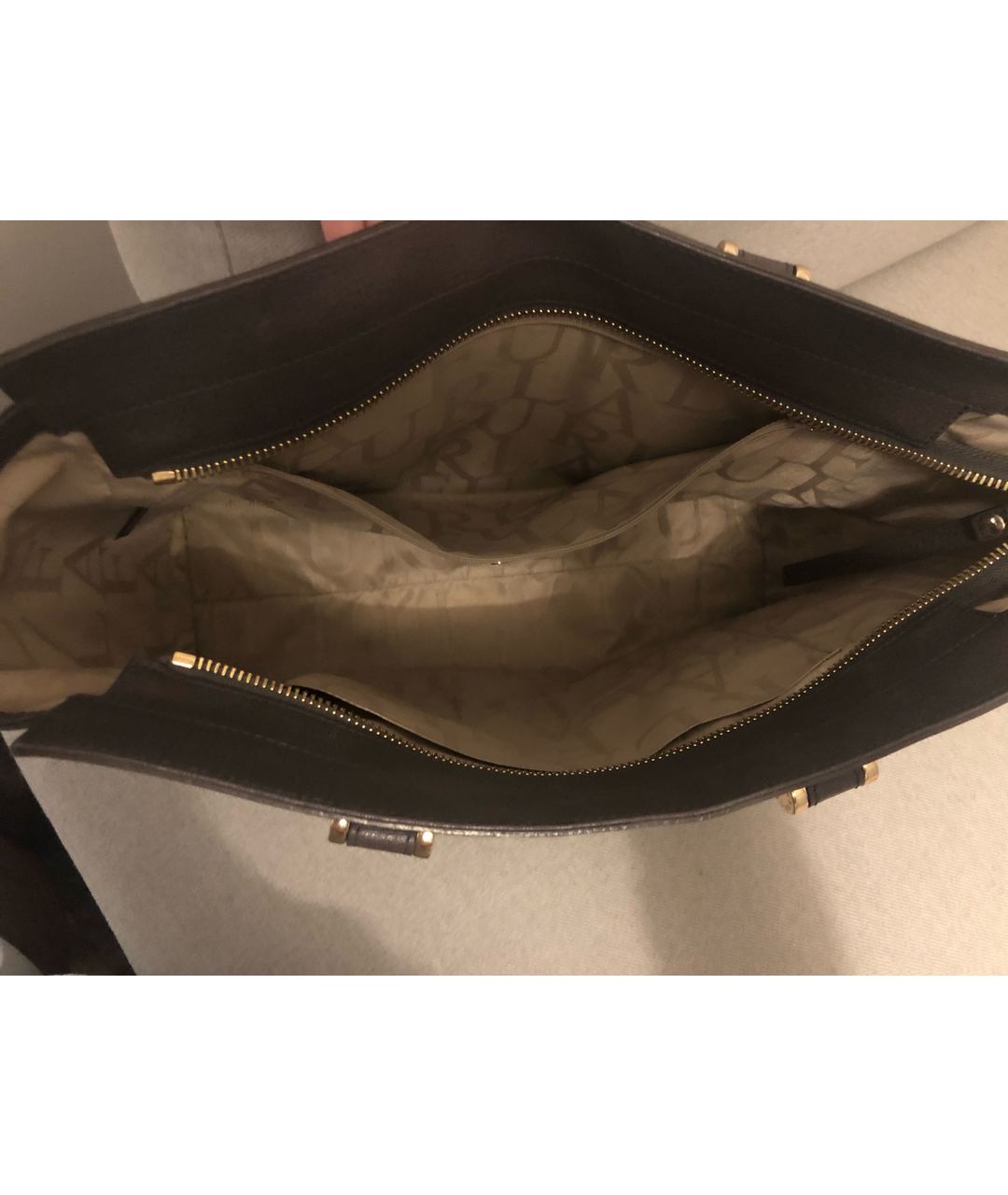 FURLA Антрацитовая кожаная сумка тоут, фото 3