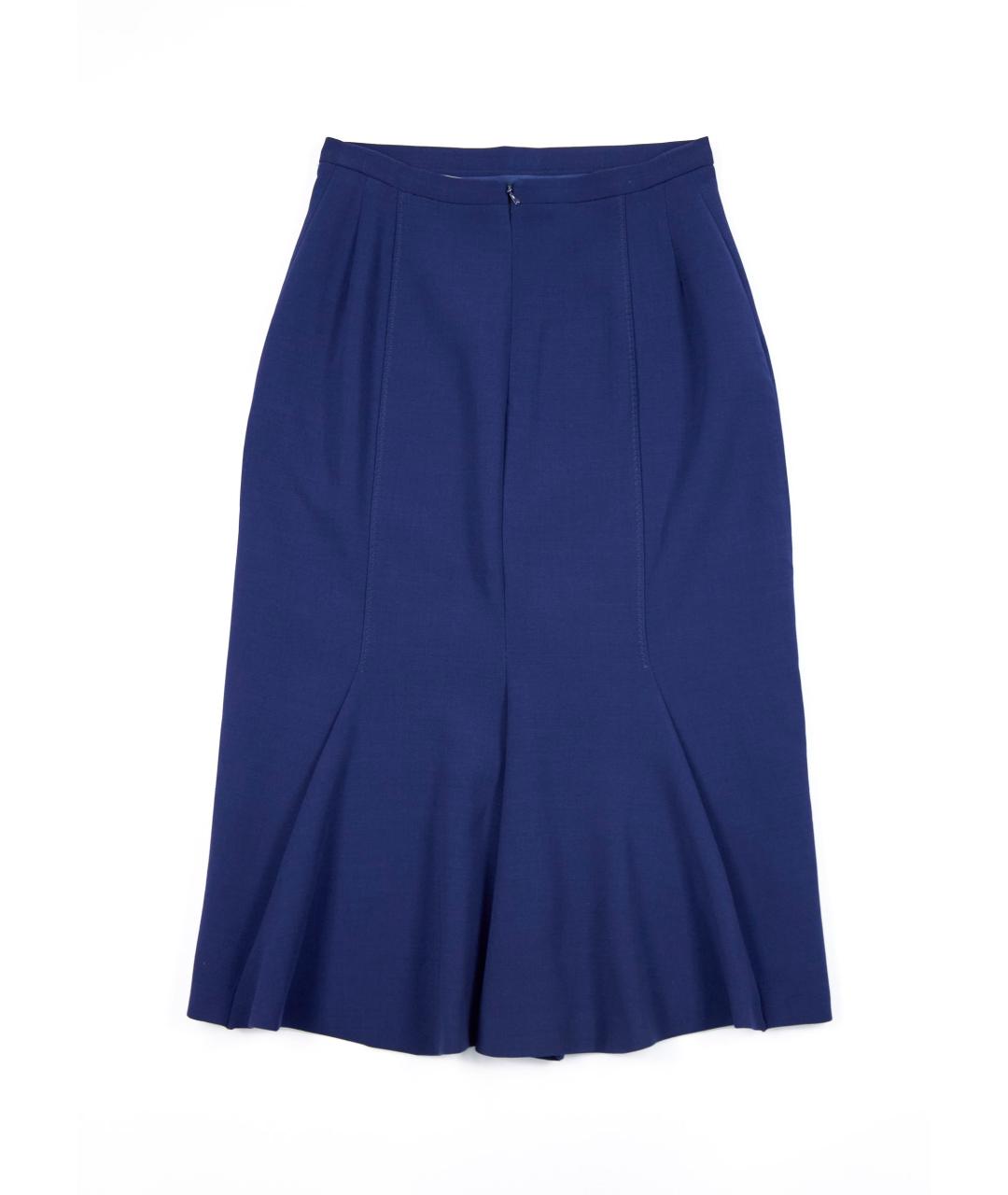 MAX MARA Синяя полиэстеровая юбка миди, фото 2