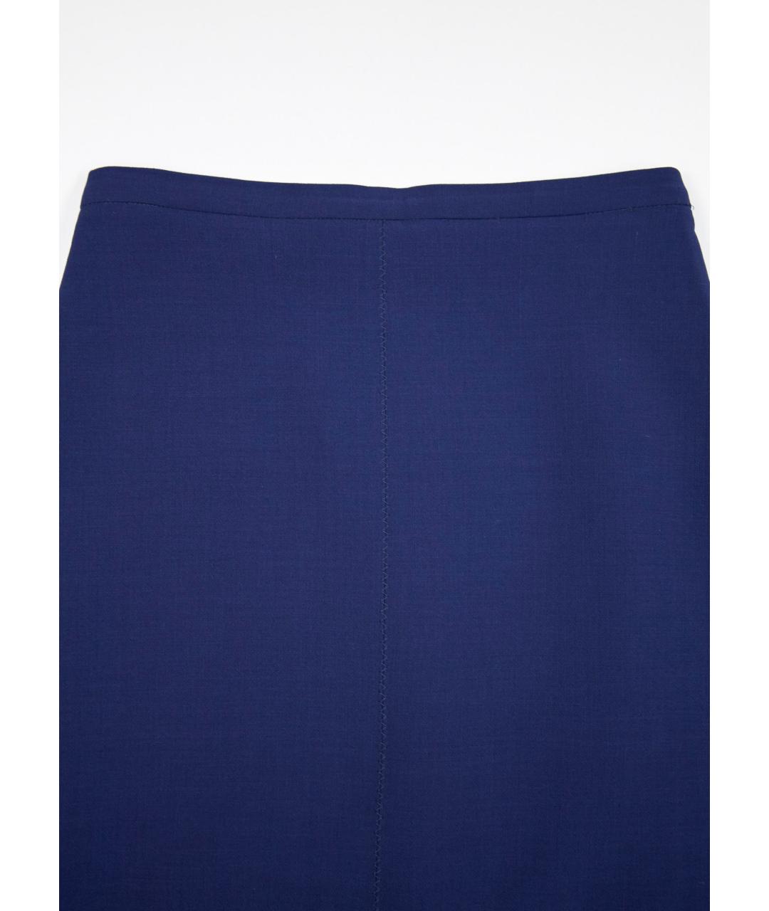 MAX MARA Синяя полиэстеровая юбка миди, фото 6