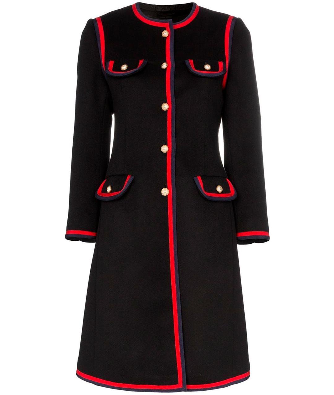 GUCCI Черное шерстяное пальто, фото 1