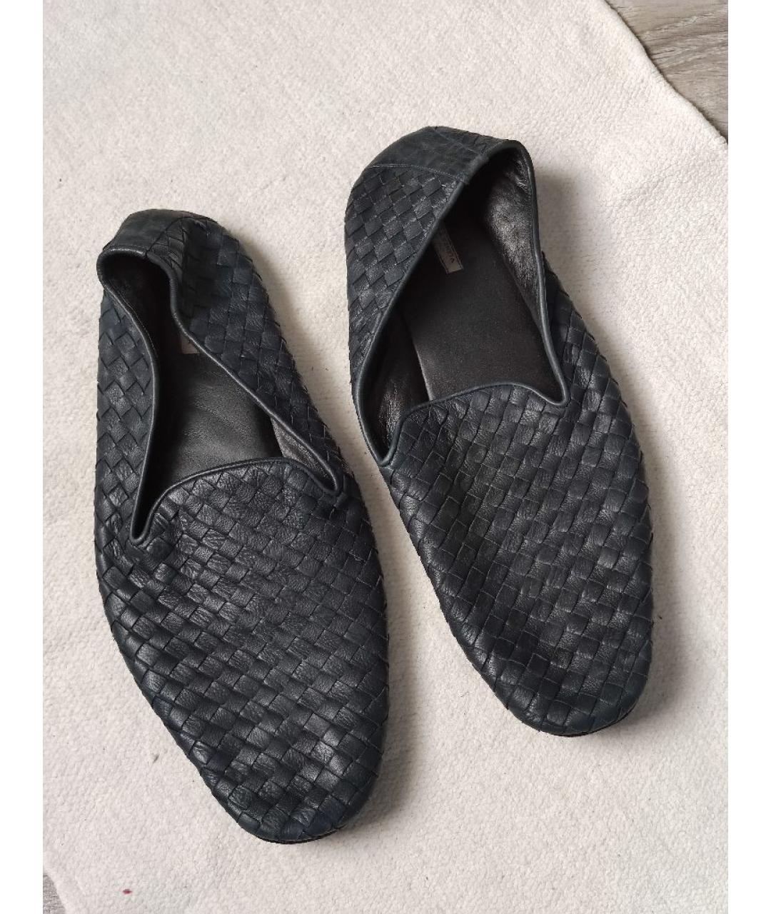 BOTTEGA VENETA Темно-синие кожаные лоферы, фото 3