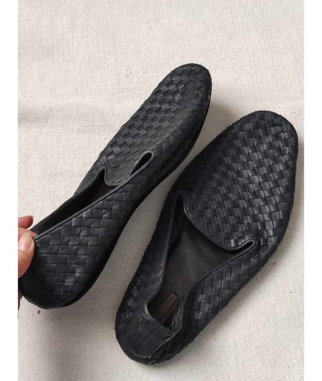 BOTTEGA VENETA Темно-синие кожаные лоферы, фото 8