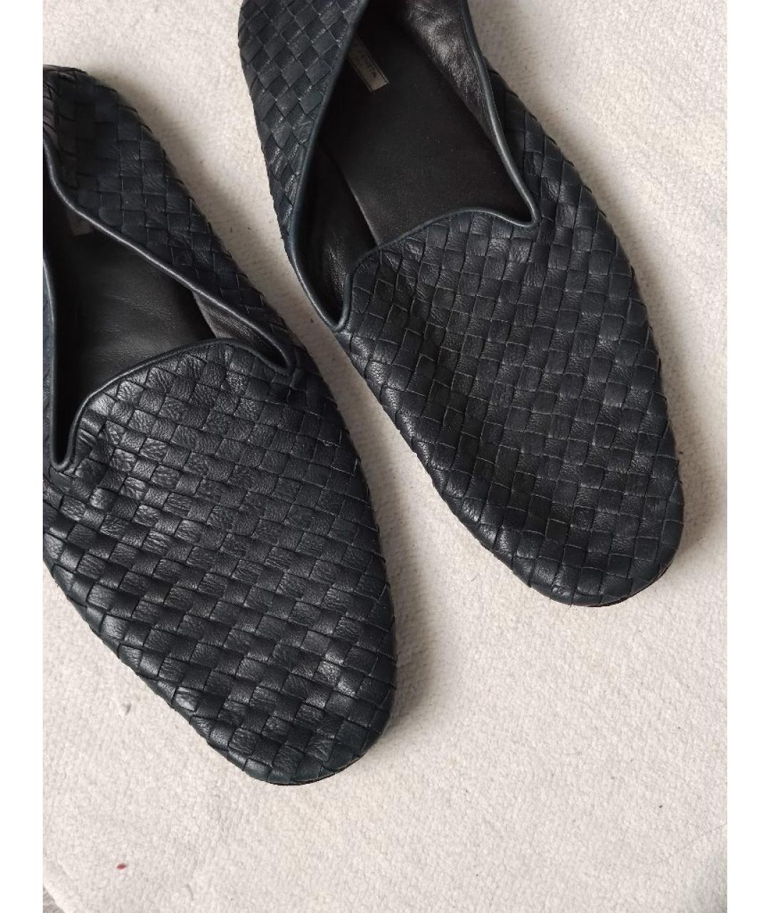 BOTTEGA VENETA Темно-синие кожаные лоферы, фото 2