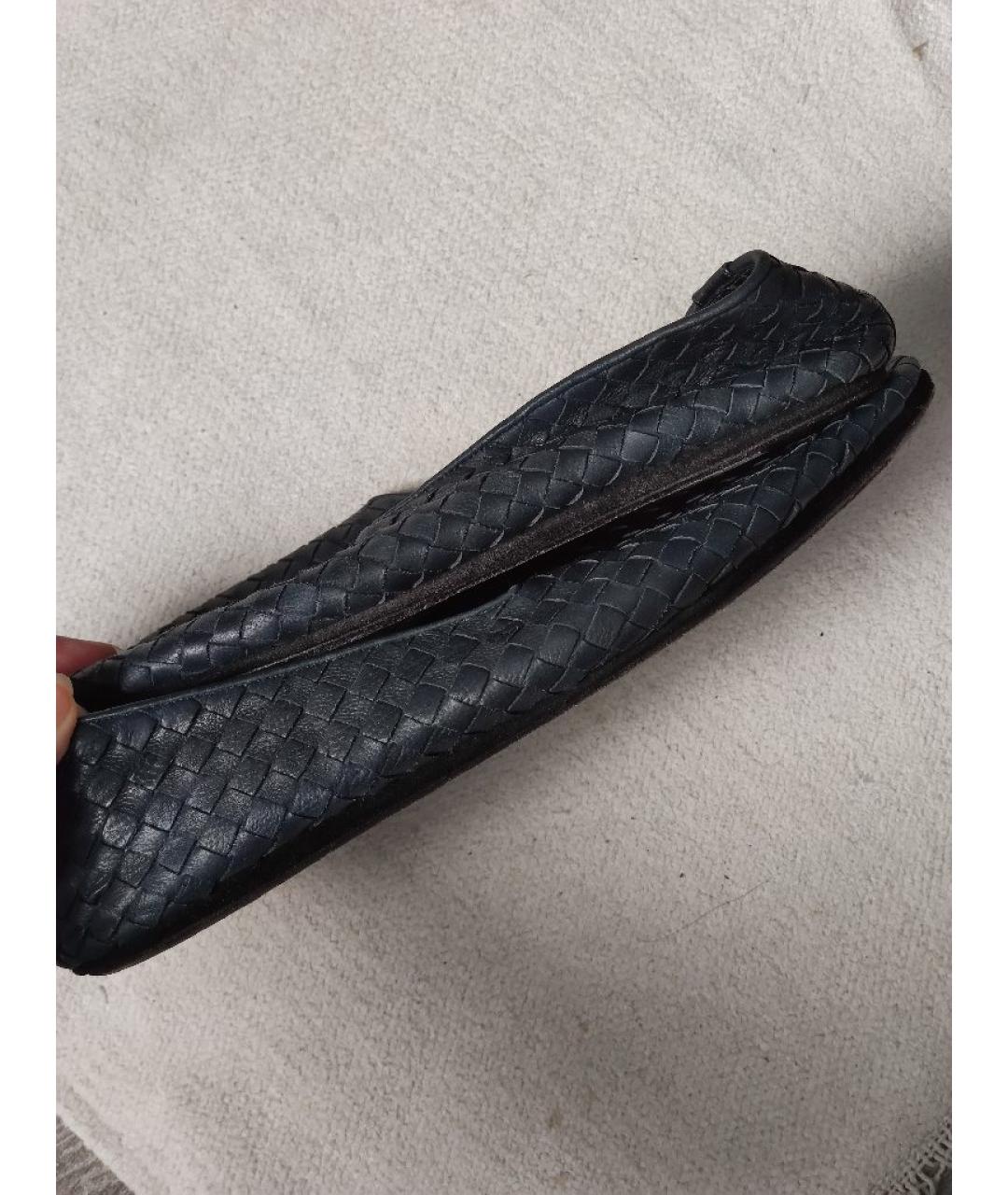 BOTTEGA VENETA Темно-синие кожаные лоферы, фото 6