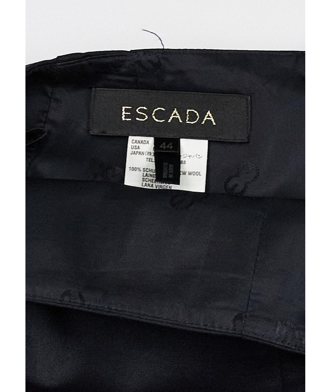 ESCADA Черная шерстяная юбка миди, фото 3