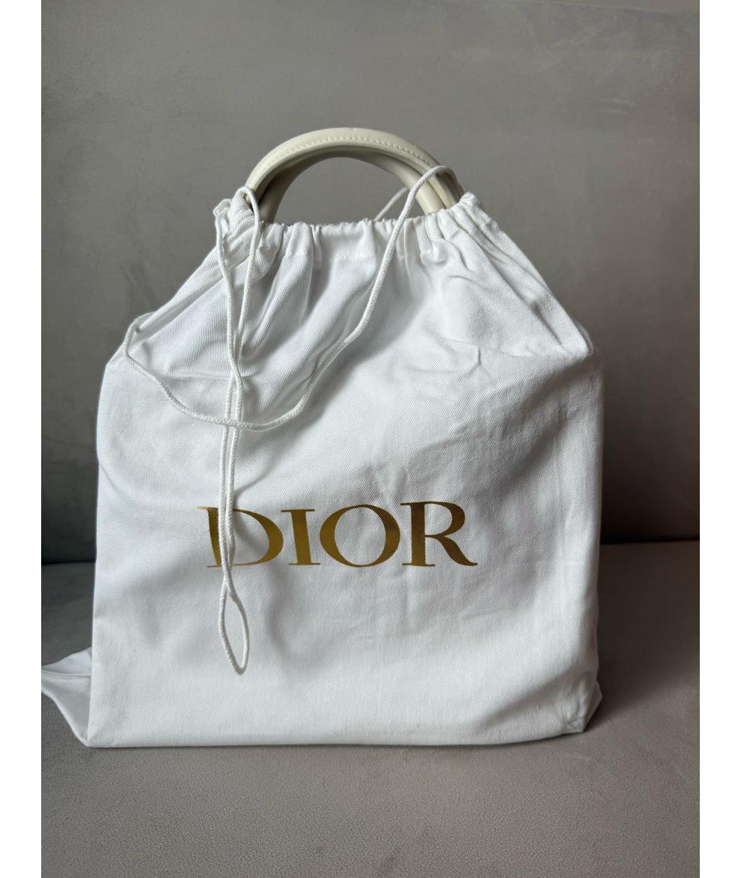 CHRISTIAN DIOR Бежевая кожаная сумка тоут, фото 2