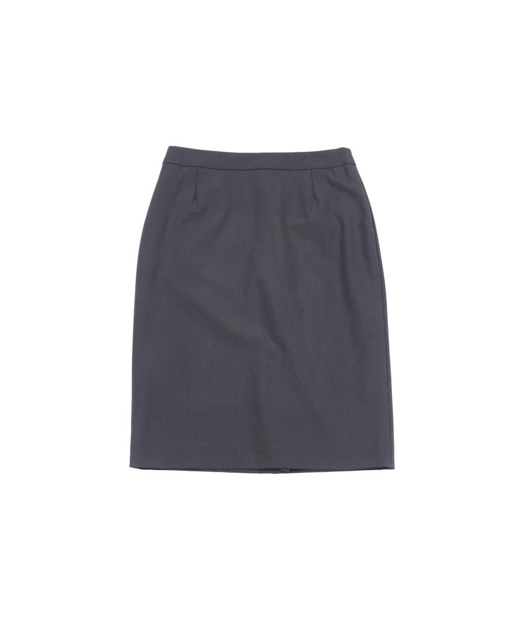 HUGO BOSS Черная шерстяная юбка миди, фото 1