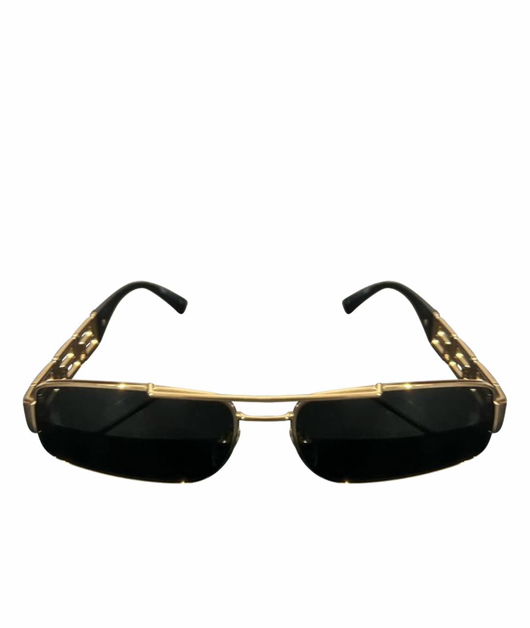VERSACE Черные металлические солнцезащитные очки, фото 1