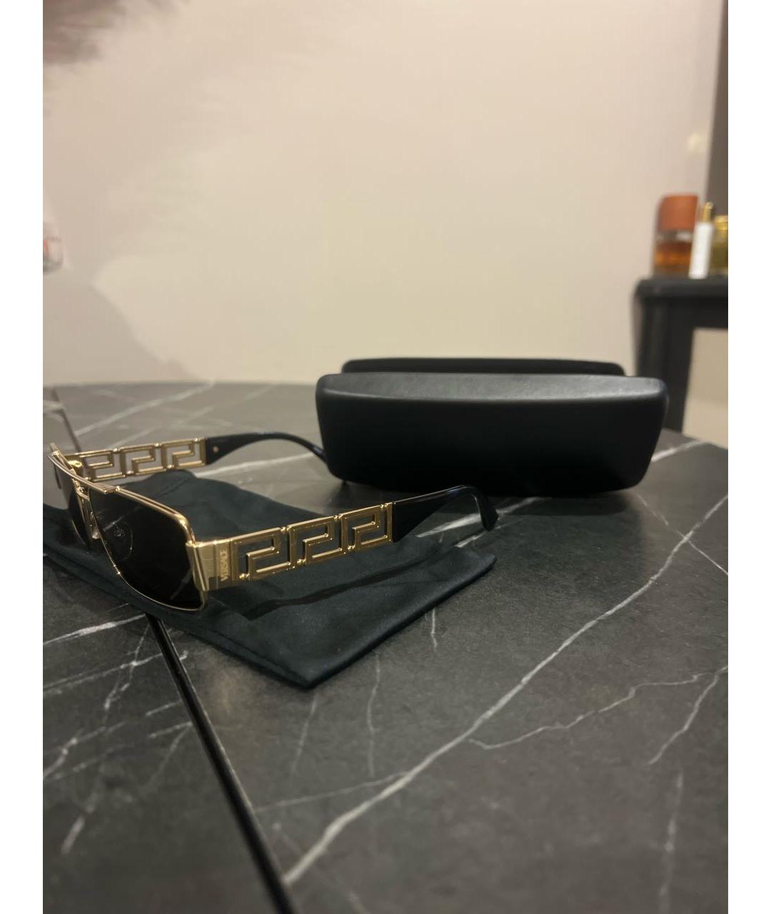 VERSACE Черные металлические солнцезащитные очки, фото 2