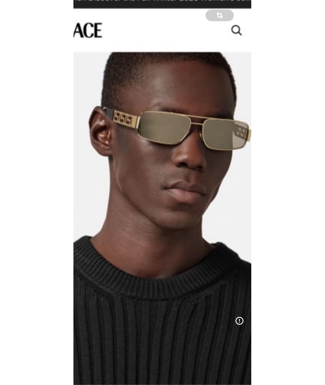 VERSACE Черные металлические солнцезащитные очки, фото 6