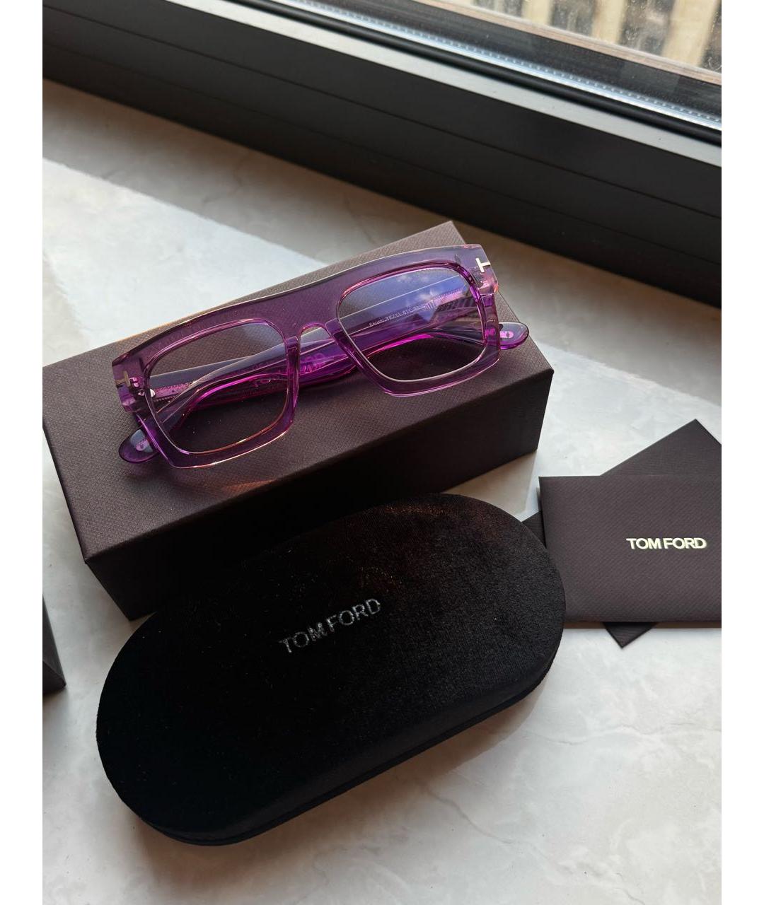 TOM FORD Розовые пластиковые солнцезащитные очки, фото 4
