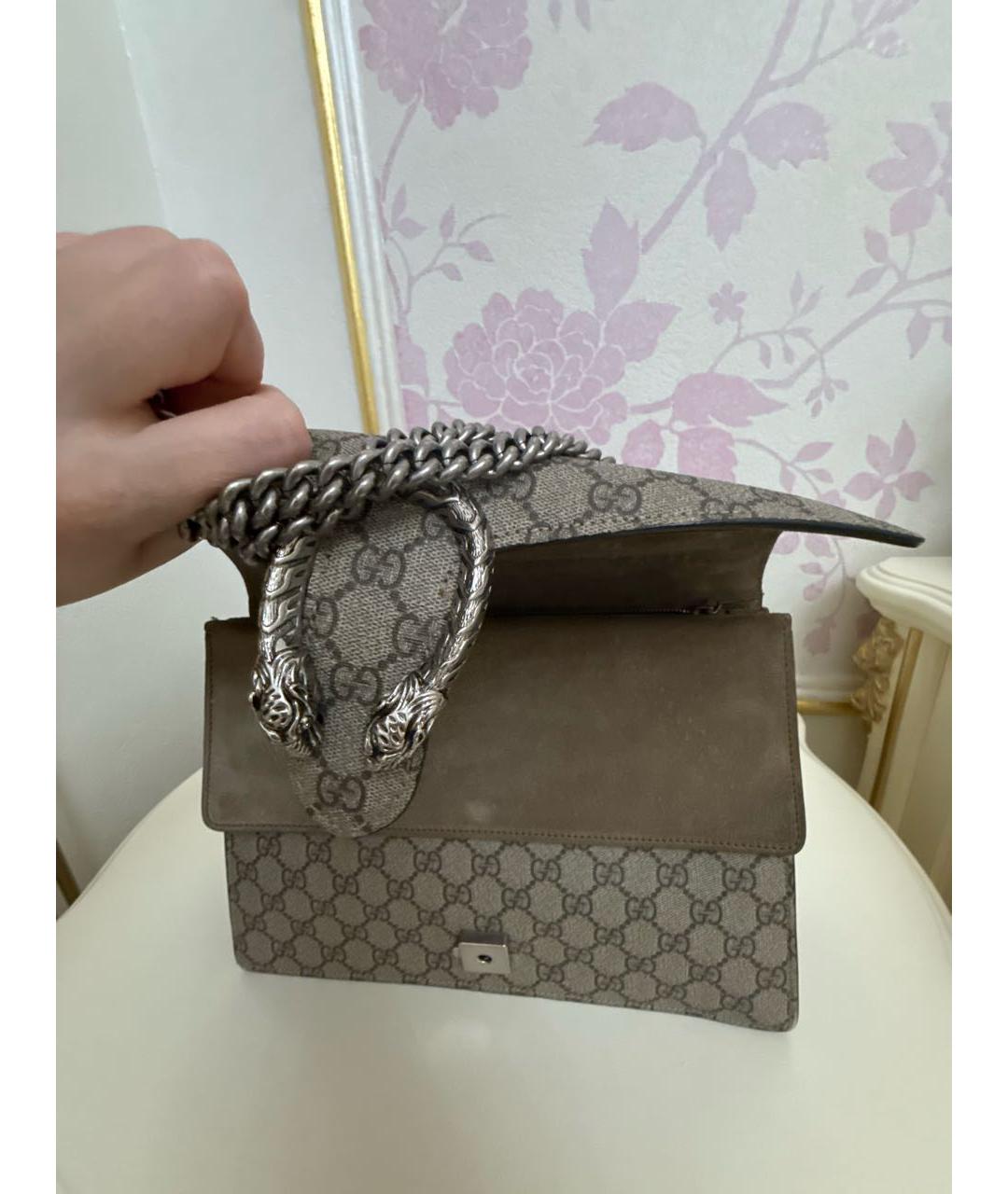 GUCCI Бежевая кожаная сумка через плечо, фото 7