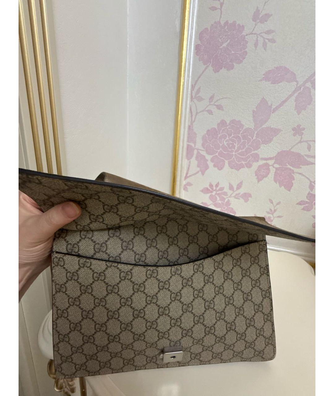 GUCCI Бежевая кожаная сумка через плечо, фото 6