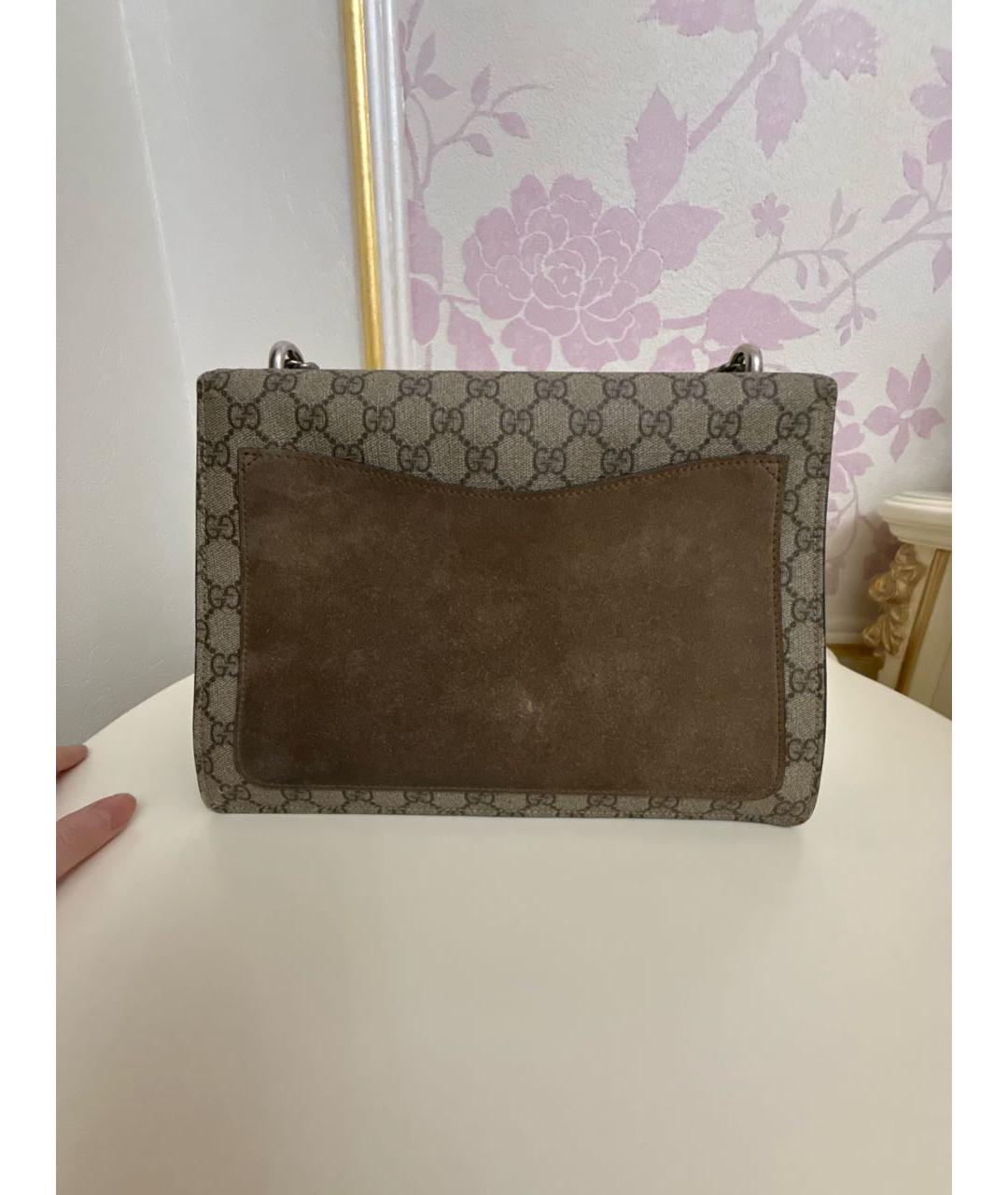 GUCCI Бежевая кожаная сумка через плечо, фото 2