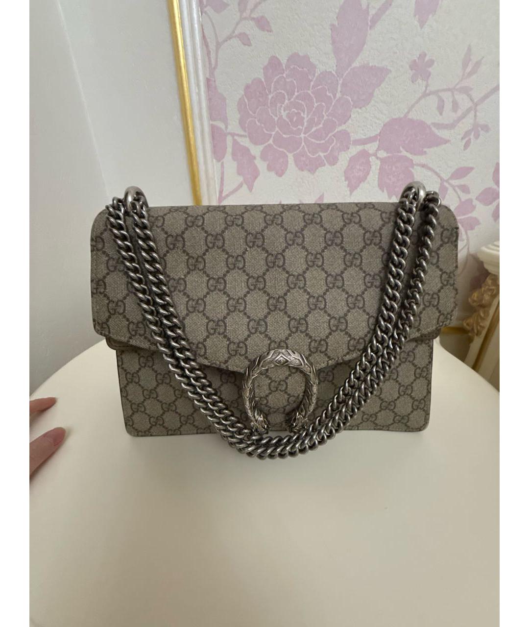 GUCCI Бежевая кожаная сумка через плечо, фото 4