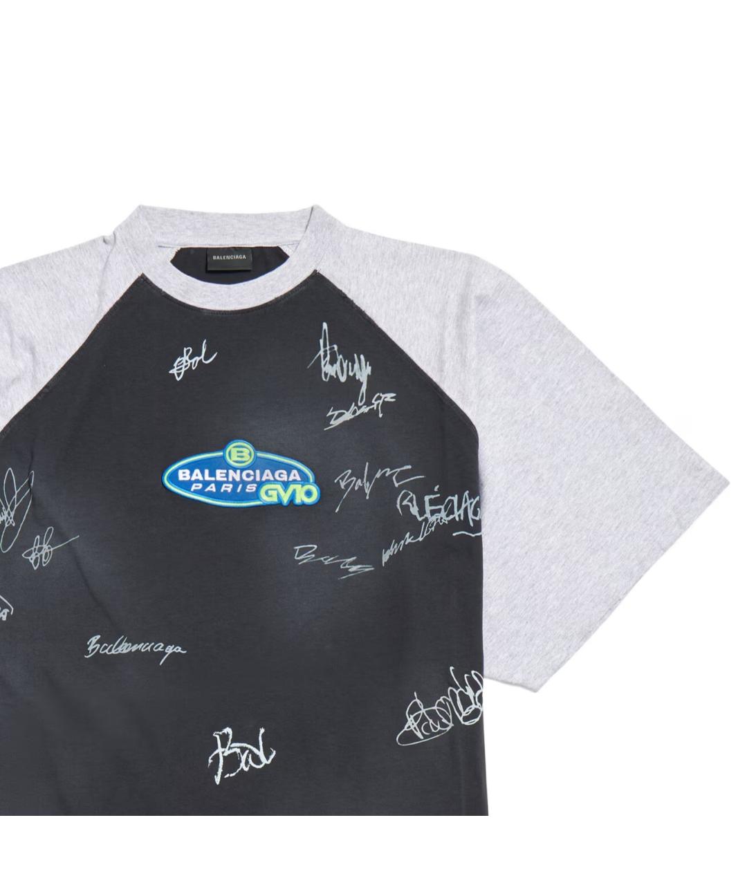 BALENCIAGA Черная хлопковая футболка, фото 3